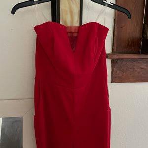 Red strapless pantsuit by Teeze Me. Size 5.